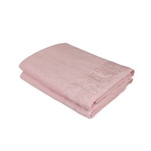 Zestaw 2 różowych ręczników z czystej bawełny, 90x150 cm