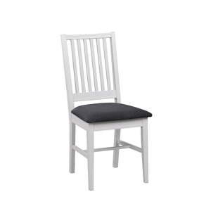 Białe krzesło z brzozy do jadalni z szarym siedziskiem Rowico Koster