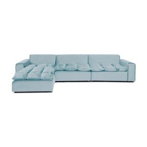 Jasnoniebieska lewostronna 3-osobowa sofa narożna Vivonita Cloud Light Blue