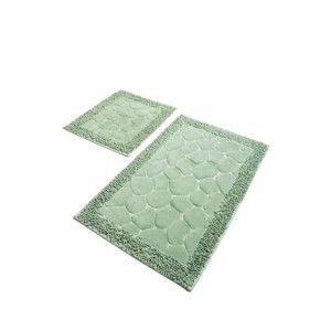 Jasnozielone dywaniki łazienkowe zestaw 2 szt. 100x60 cm Stone – Foutastic