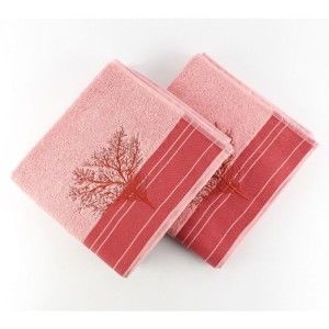 Zestaw 2 różowych ręczników Infinity, 50x90 cm