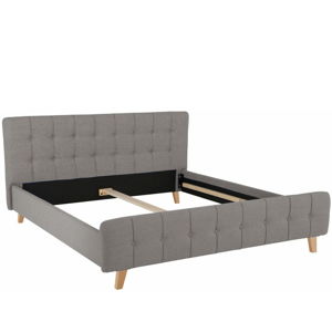 Szare łóżko dwuosobowe Støraa Limbo, 180x200 cm