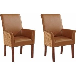 Zestaw 2 brązowych krzeseł z područkami Støraa Matrix