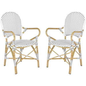 Zestaw 2 szaro-białych krzeseł wiklinowych Safavieh Lisabon