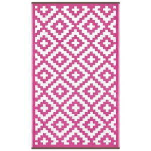 Różowo-biały dywan dwustronny odpowiedni na zewnątrz Green Decore Braino, 90x150 cm