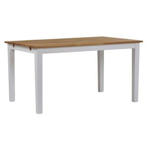 Biały stół z litego drewna dębowego Folke Finnus, 140x90 cm