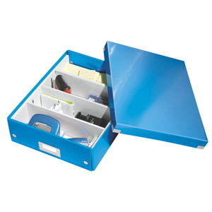 Niebieskie pudełko z przegródkami Leitz Office, dł. 37 cm