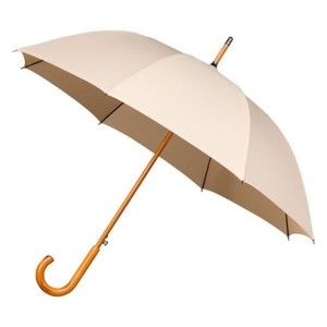 Beżowy parasol z drewnianą rączką Ambiance Wooden, ⌀ 102 cm