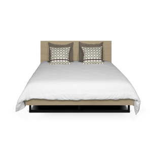Jasnobrązowe łóżko z nogami ze stali TemaHome Mara, 160x200 cm
