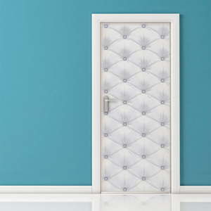Elektrostatyczna naklejka na drzwi Ambiance White Padded Door, 83x204 cm