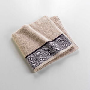 Beżowy bawełniany ręcznik kąpielowy frotte 70x130 cm Esteban – douceur d'intérieur