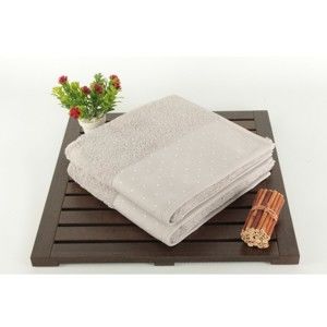 Zestaw 2 jasnoszarych ręczników bawełnianych Patricia, 50x90 cm