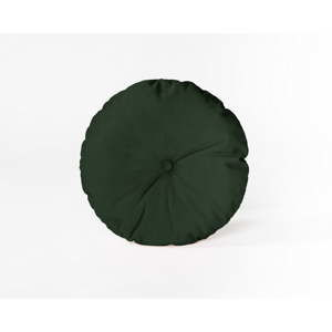 Okrągła poduszka dekoracyjna z aksamitnym obiciem Velvet Atelier Dark Green, ⌀ 45 cm