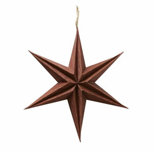 Brązowa papierowa wisząca dekoracja świąteczna w kształcie gwiazdy Boltze Kassia, ø 20 cm
