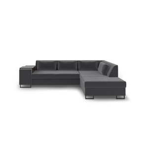 Ciemnoszara rozkładana sofa prawostronna Cosmopolitan Design San Diego