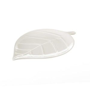 Biały półmisek ceramiczny Unimasa Leaf, dł. 25 cm