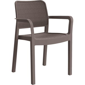 Ciemnobrązowe plastikowe krzesło ogrodowe Samanna – Keter