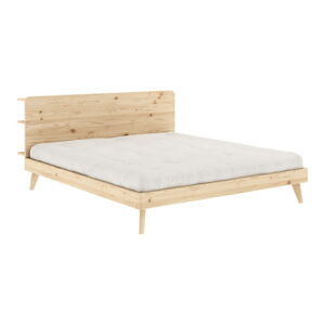 Naturalne łóżko dwuosobowe ze stelażem 180x200 cm Retreat – Karup Design