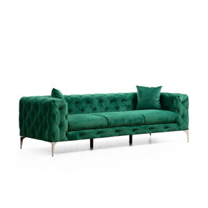 Ciemnozielona aksamitna sofa 237 cm Como – Balcab Home