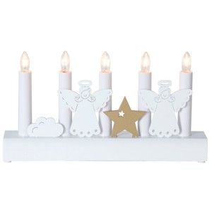 Biały świecznik Star Trading Angels, wys. 15 cm