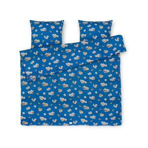 Niebieskie bawełniane prześcieradło na podwójne łóżko 200x220 cm Grand Pleasantly - JUNA
