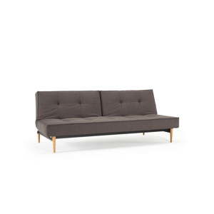 Ciemnoszara rozkładana sofa z drewnianą konstrukcją Innovation Splitback Flashtex Dark Grey