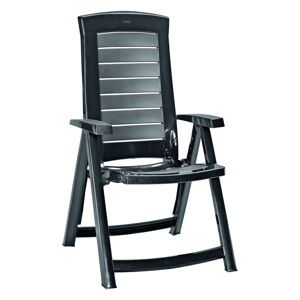 Ciemnoszare plastikowe krzesło ogrodowe Aruba − Keter