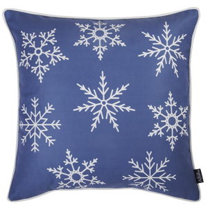 Niebieska poszewka na poduszkę ze świątecznym motywem Mike & Co. NEW YORK Honey Snowflakes, 45x45 cm