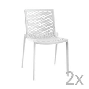 Zestaw 2 białych krzeseł ogrodowych Resol Net-Kat