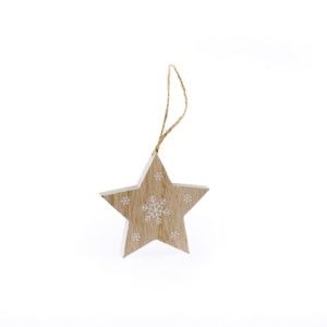 Drewniana gwiazda wisząca Dakls Snowflake, wys. 7,2 cm