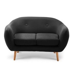 Czarna sofa 2-osobowa Scandi by Stella Cadente Maison