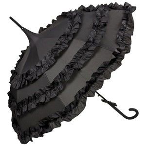 Czarny parasol Von Lilienfeld Pagoda Lilly, ø 109 cm