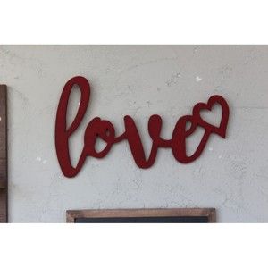 Dekoracja ścienna Love, 42x2x25 cm