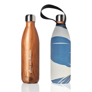Podróżna butelka termiczna z pokrowcem BBBYO Float Woodgrain, 750 ml