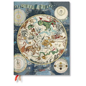 Niebieski kalendarz na rok 2020 w twardej oprawie Paperblanks Celestial Planisphere, 160 str.