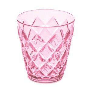 Różowa plastikowa szklanka Tantitoni Crystal, 200 ml