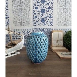 Niebieskich lampion ceramiczny Orchidea Milano, wys. 21 cm