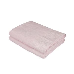 Zestaw 2 jasnoróżowych ręczników z czystej bawełny Simple, 90x150 cm