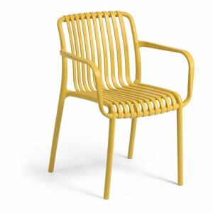 Musztardowe krzesło ogrodowe La Forma Isabellini