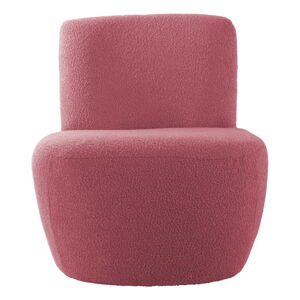 Różowy fotel z materiału bouclé Ada – Leitmotiv