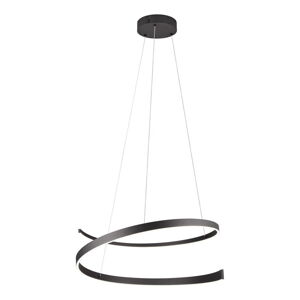 Czarna lampa wisząca LED ze sterowaniem głosowym/mobilną aplikacją i metalowym kloszem ø 75 cm Cinardi – CINQUE