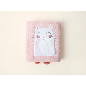 Różowy bawełniany ręcznik dziecięcy 75x50 cm Kitty – Foutastic