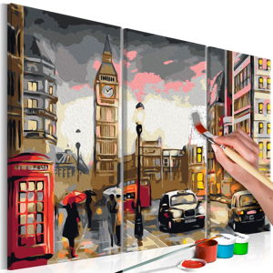 Zestaw płótna, farb i pędzli DIY Artgeist London Streets, 60x40 cm