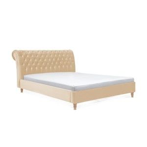 Piaskowobrązowe łóżko z drewna bukowego Vivonita Windsor, 180x200 cm