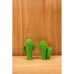 Komplet 2 gumek do mazania w kształcie kaktusa Kikkerland