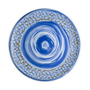 Niebieski talerz porcelanowy Brandani Caos