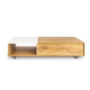 Stolik z szufladą z drewna dębowego SKANDICA Platt