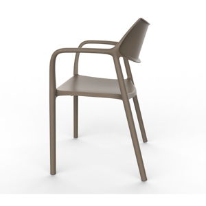Zestaw 2 brązowych krzeseł ogrodowych z podłokietnikami Resol Splash