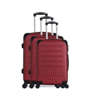 Komplet 3 bordowych walizek podróżnych na kółkach Infinitif Horten-A