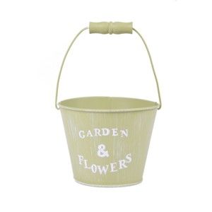 Małe zielone wiaderko Ego Dekor Garden & Flowers, wys. 13 cm